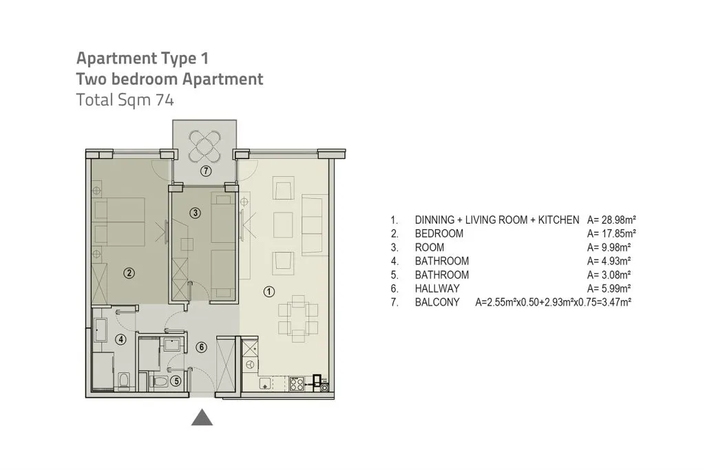 Two-Bedroom Standard floor plan